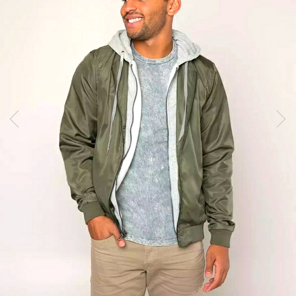 Beautiful Giant LA Buckle Bomber Jacket Windbreaker Insulated Sweatshirt Street